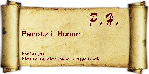 Parotzi Hunor névjegykártya